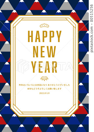New Year's card template / Japanese modern Mt. Fuji pattern New Year's card template / Japanese modern Mt. Fuji pattern 80515256