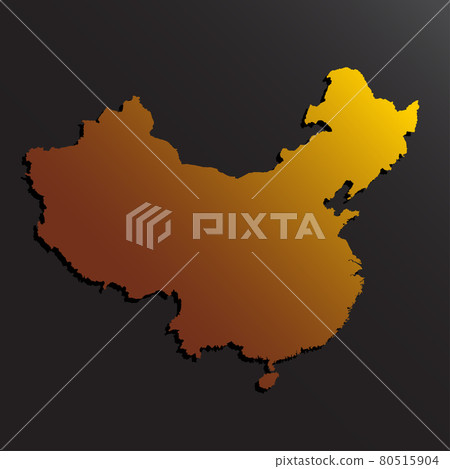 Vector map China gold style, Asia country 80515904
