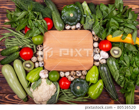 Flay lay fresh uncooked vegan food still life. Healthy clean eating Flay lay fresh uncooked vegan food still life. Healthy clean eating 80516520