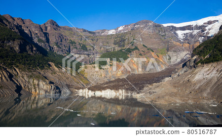 Glacier Ventisquero Negro and meltwater lake Glacier Ventisquero Negro and meltwater lake 80516787