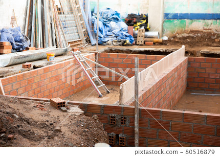 Construction site of house under renovation.  80516879