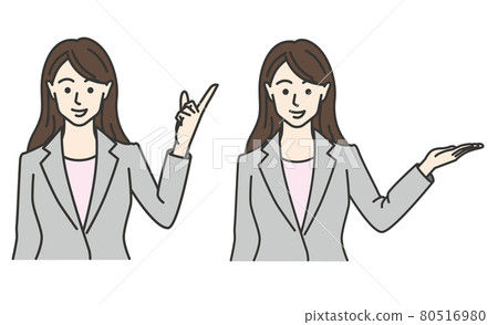 一個穿著西裝的女人解釋 一個穿著西裝的女人解釋 80516980