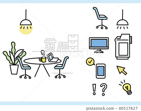 Office illustrations (business, computer, interior, lifestyle) Office illustrations (business, computer, interior, lifestyle) 80517627