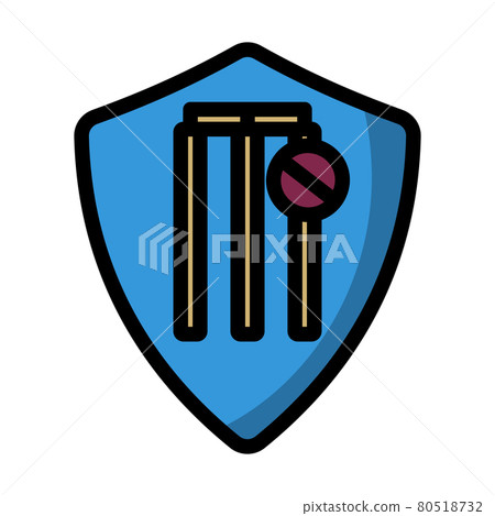 Cricket Shield Emblem Icon 80518732