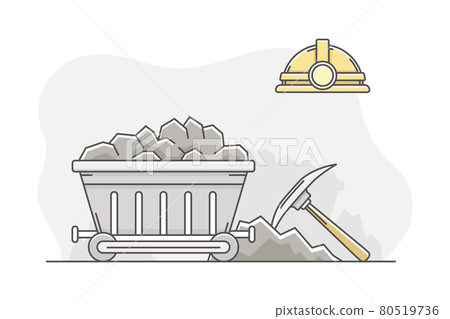 Energy Source with Coal Extraction Line Vector Illustration 80519736