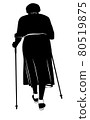 Black and white image of an elderly woman 80519875