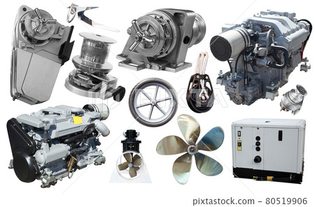 Isolated equipment and parts of modern yacht Isolated equipment and parts of modern yacht 80519906