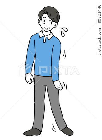 一名因腦梗塞而偏癱的男子的插圖 80521446
