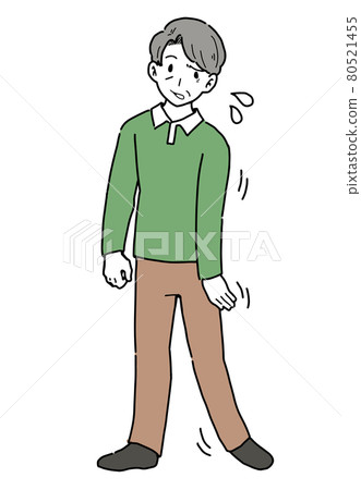 一名因腦梗塞而偏癱的男子的插圖 80521455