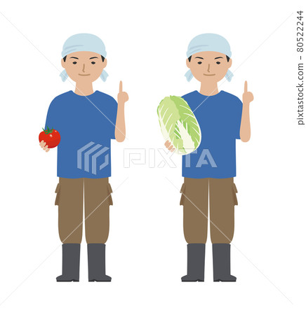 Farmer man explaining with crops Farmer man explaining with crops 80522244