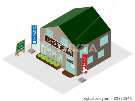 Photo studios in isometric shopping streets 80523846