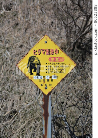 Brown bear haunting sign Brown bear haunting sign 80523888