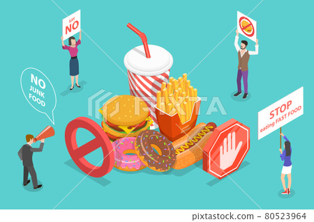 Stop Eating Junk Food, Fast Food Danger, No Health Risk Nutrition. 80523964