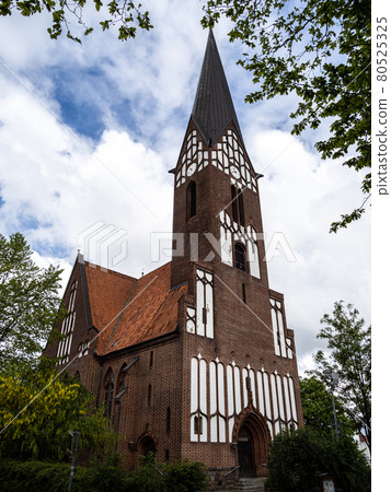 The architecture of the St Jurgen church at Juergensby in Flensburg, Germany 80525325