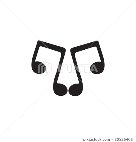 Music note logo incorporated with M letter Music note logo incorporated with M letter 80526408