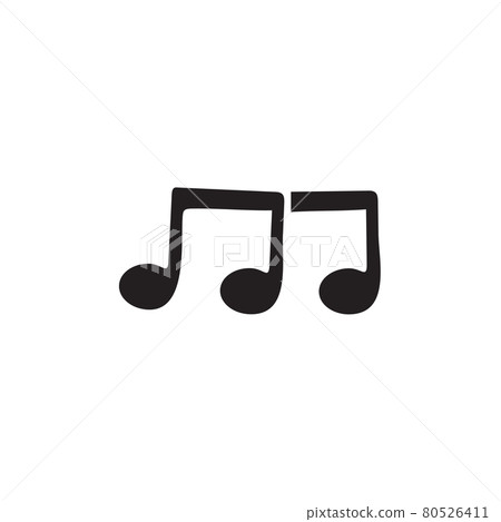 Music note logo incorporated with M letter 80526411