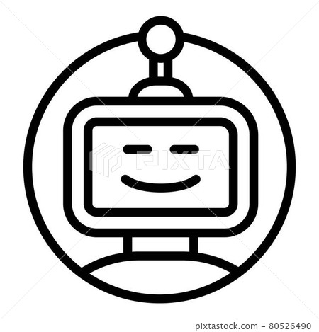 Virtual chatbot icon, outline style Virtual chatbot icon, outline style 80526490