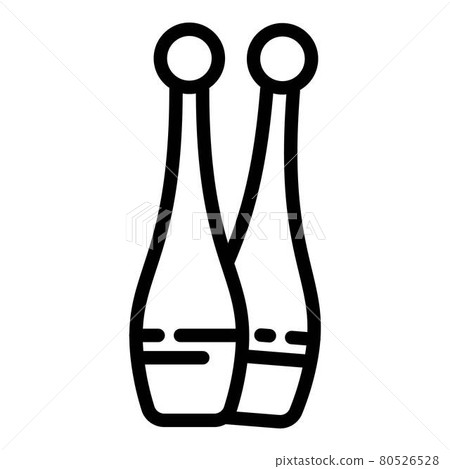Gymnastics clubs icon, outline style Gymnastics clubs icon, outline style 80526528