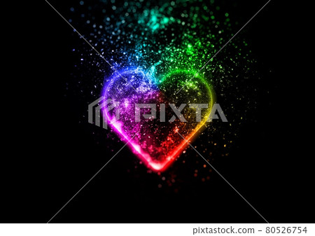Illustration of a heart shining in rainbow colors 80526754