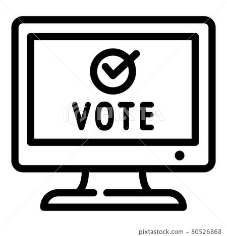 Social online vote icon, outline style 80526868
