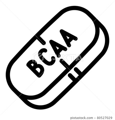 Sport nutrition bcaa capsule icon, outline style 80527029