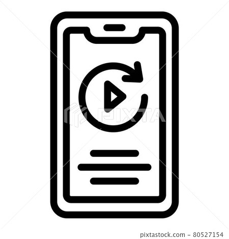 Phone music player app icon, outline style Phone music player app icon, outline style 80527154