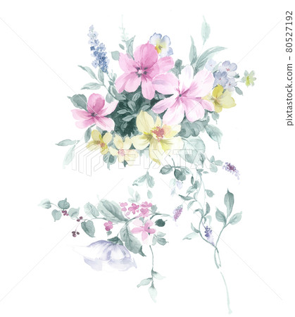 Colorful floral material combinations and design elements Colorful floral material combinations and design elements 80527192