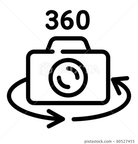 360 grade camera icon, outline style 360 grade camera icon, outline style 80527455