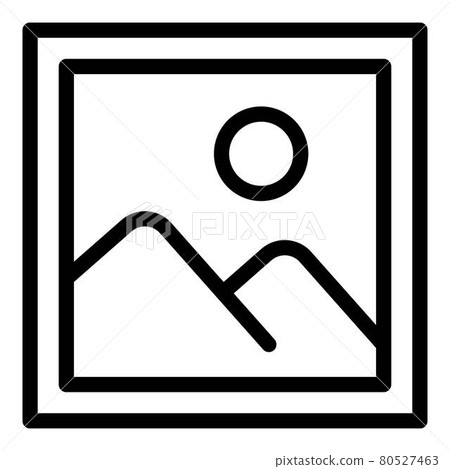 Landscape photo icon, outline style Landscape photo icon, outline style 80527463