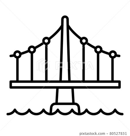 Building bridge icon, outline style 80527831