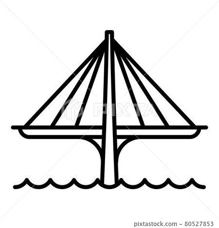 Futuristic bridge icon, outline style 80527853