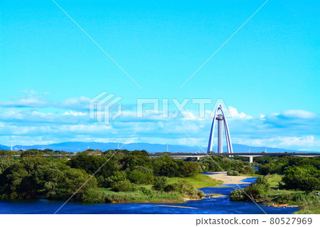 木曾川和雙拱的風景138 木曾川和雙拱的風景138 80527969