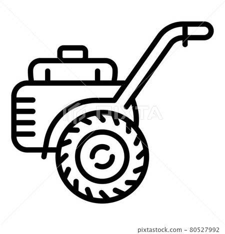 Farm walk-behind tractor icon, outline style 80527992