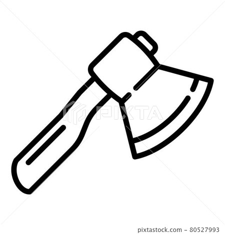 Garden hand axe icon, outline style 80527993