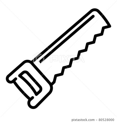 Garden hand saw icon, outline style Garden hand saw icon, outline style 80528000