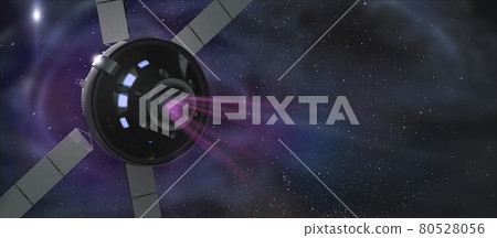 Spaceship in outer space with copy space.  80528056