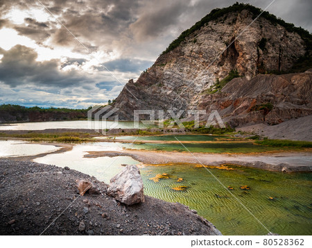 Beatiful landscape view mountain and green lake Beatiful landscape view mountain and green lake 80528362