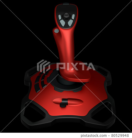Realistic joystick for flight simulator isolated on black background 80529948