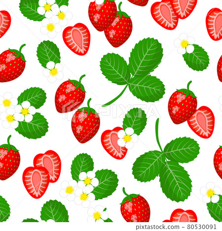Vector seamless pattern with strawberry  80530091