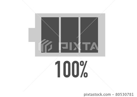 電池電量 100% 矢量圖標素材 電池電量 100% 矢量圖標素材 80530781
