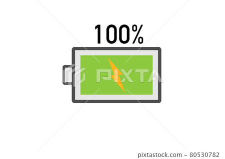 電池電量 100% 矢量圖標素材 80530782