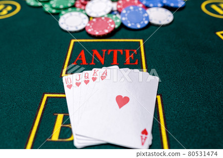 Poker chips on a table at the casino Poker chips on a table at the casino 80531474