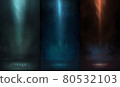 A set of backgrounds for the game character. Backgrounds for the game interface. Digital painting. 80532103
