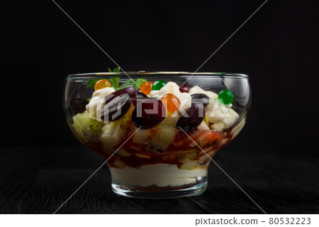 Healthy fresh fruit summer salad 80532223