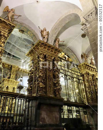 Portico inside the Cathedral of Santiago de Compostela, Spain Portico inside the Cathedral of Santiago de Compostela, Spain 80532517