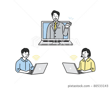 Business scene illustrations that can be used for presentations and meeting materials (online, explanation, marketing) Business scene illustrations that can be used for presentations and meeting materials (online, explanation, marketing) 80533143
