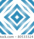 Tiled watercolor pattern. Blue symmetrical 80533324