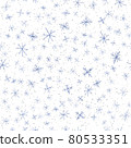Hand Drawn blue Snowflakes Christmas Seamless Patt 80533351