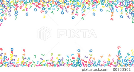 Falling colorful sketch numbers. Math study concept with flying digits. Magnificent back to school mathematics banner on white background. Falling numbers vector illustration. Falling colorful sketch numbers. Math study concept with flying digits. Magnificent back to school mathematics banner on white background. Falling numbers vector illustration. 80533501