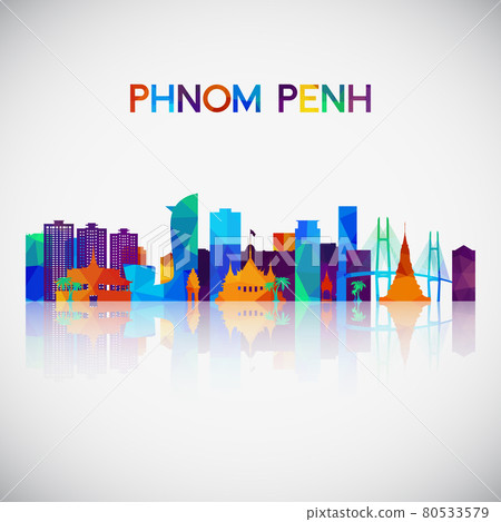 Phnom Penh skyline silhouette in colorful geometric style. Phnom Penh skyline silhouette in colorful geometric style. 80533579